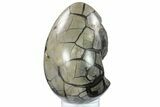 Bargain, Septarian Dragon Egg Geode - Black Crystals #134633-3